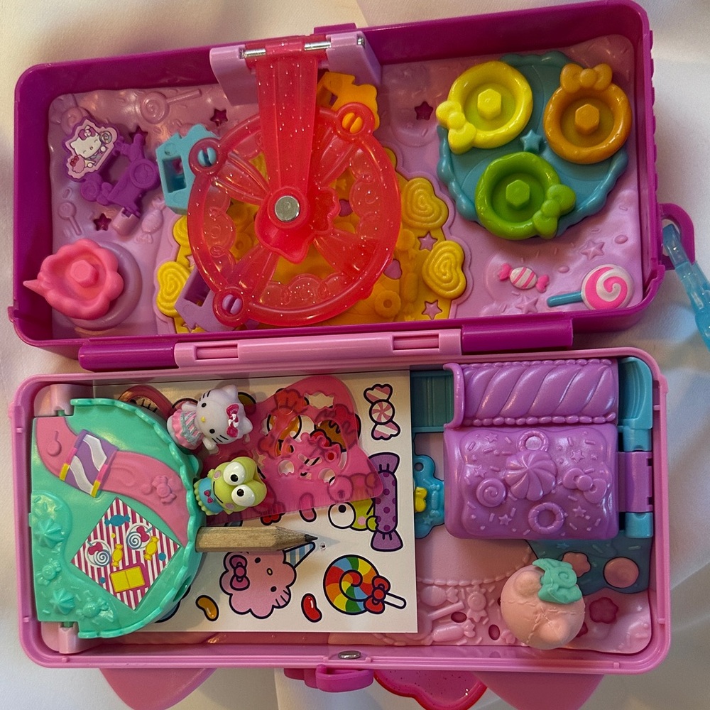 Pink Hello Kitty pencil play Case with Bow